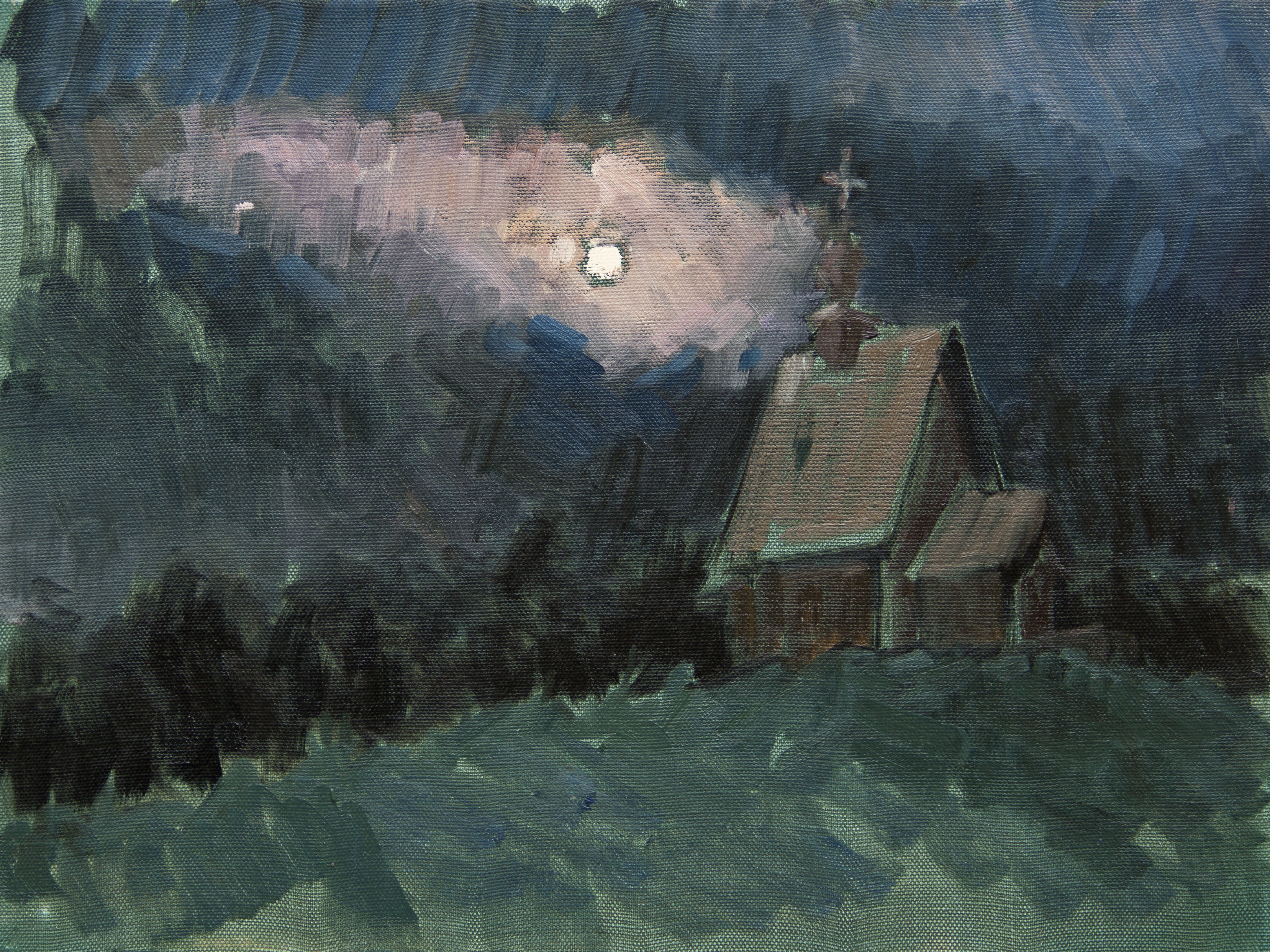 МакГуайр Тимоти. Полнолуние. 2013. Холст, масло. 29,8х39,8