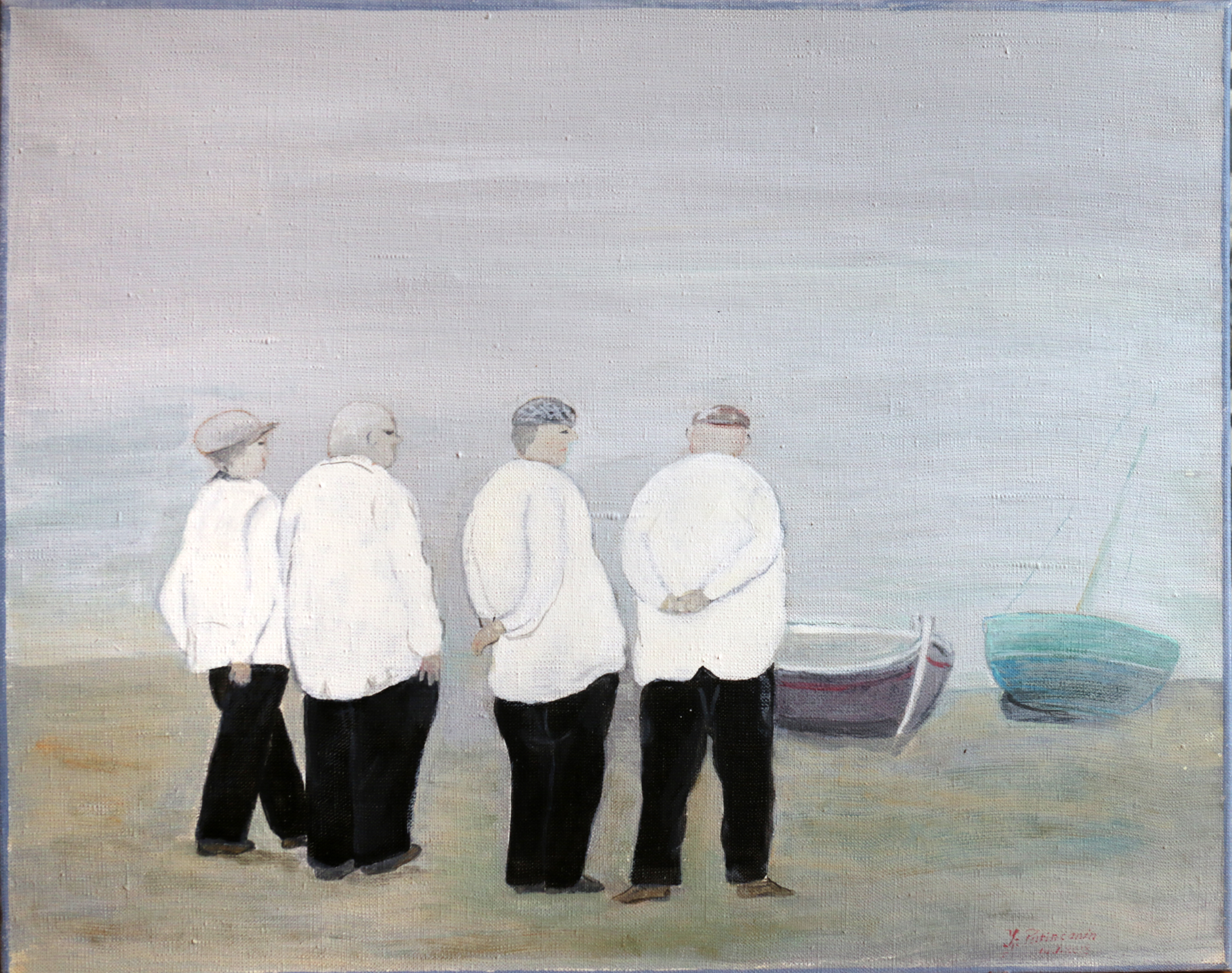 Путинчанин Лилиана. Туман на Волге. 2018. Холст, темпера яичная. 40х50