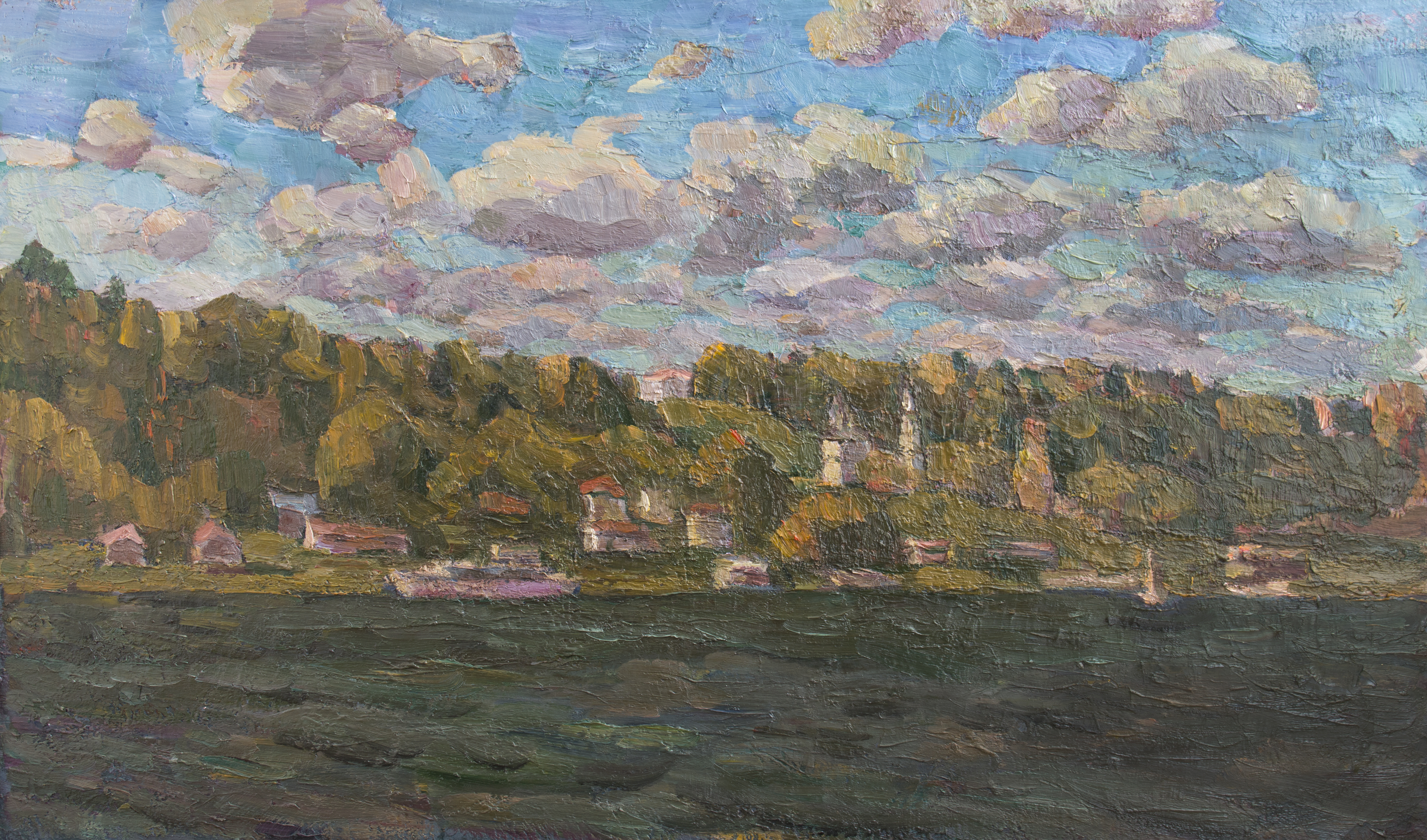 Ниткин Г. А. Осенний Плёс. 1982. Холст, масло. 60х99,5