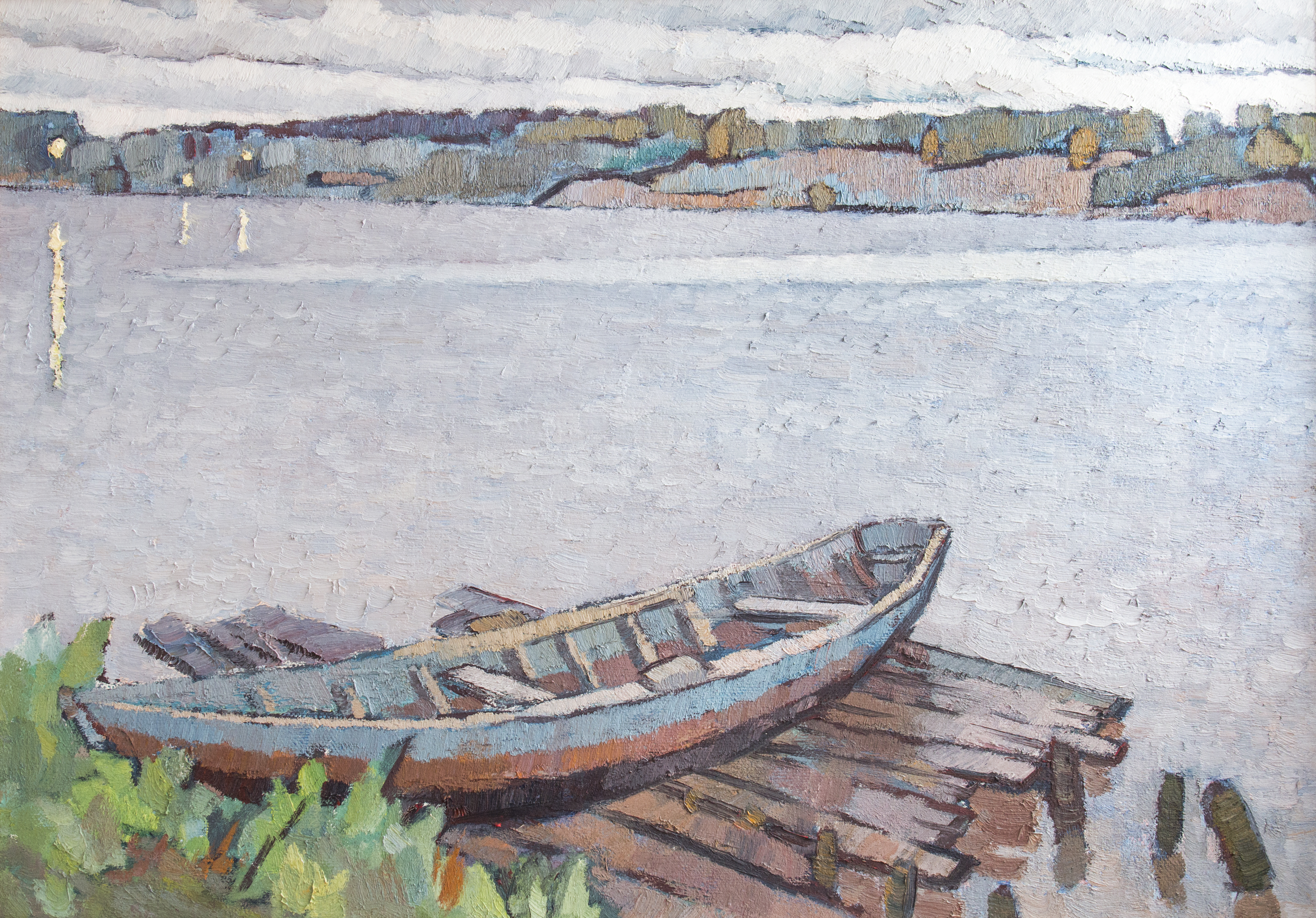 Варенцов А. А. Волга. Лодка "Берёзка". 2001. Холст, масло. 65х92