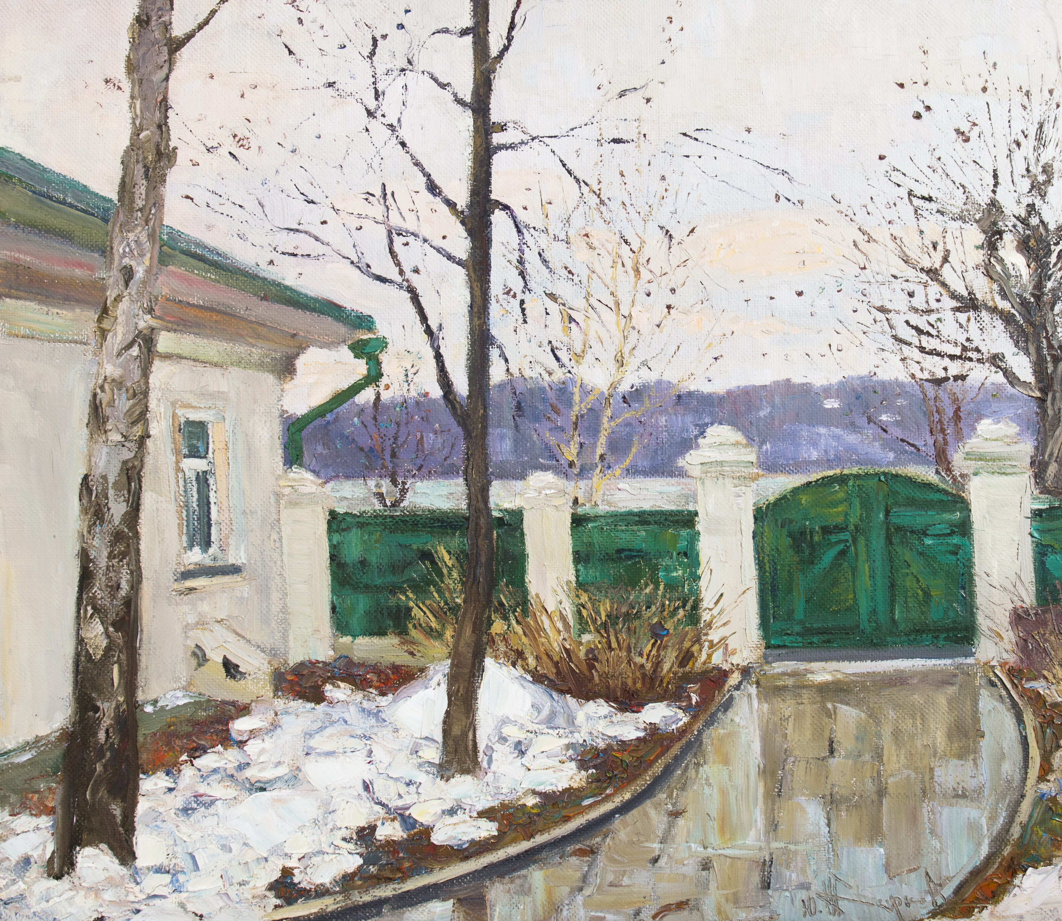 Жарков Ю. Д. Весна у музея И. И. Левитана. г. Плёс. 2006. Холст, масло. 70,5х8