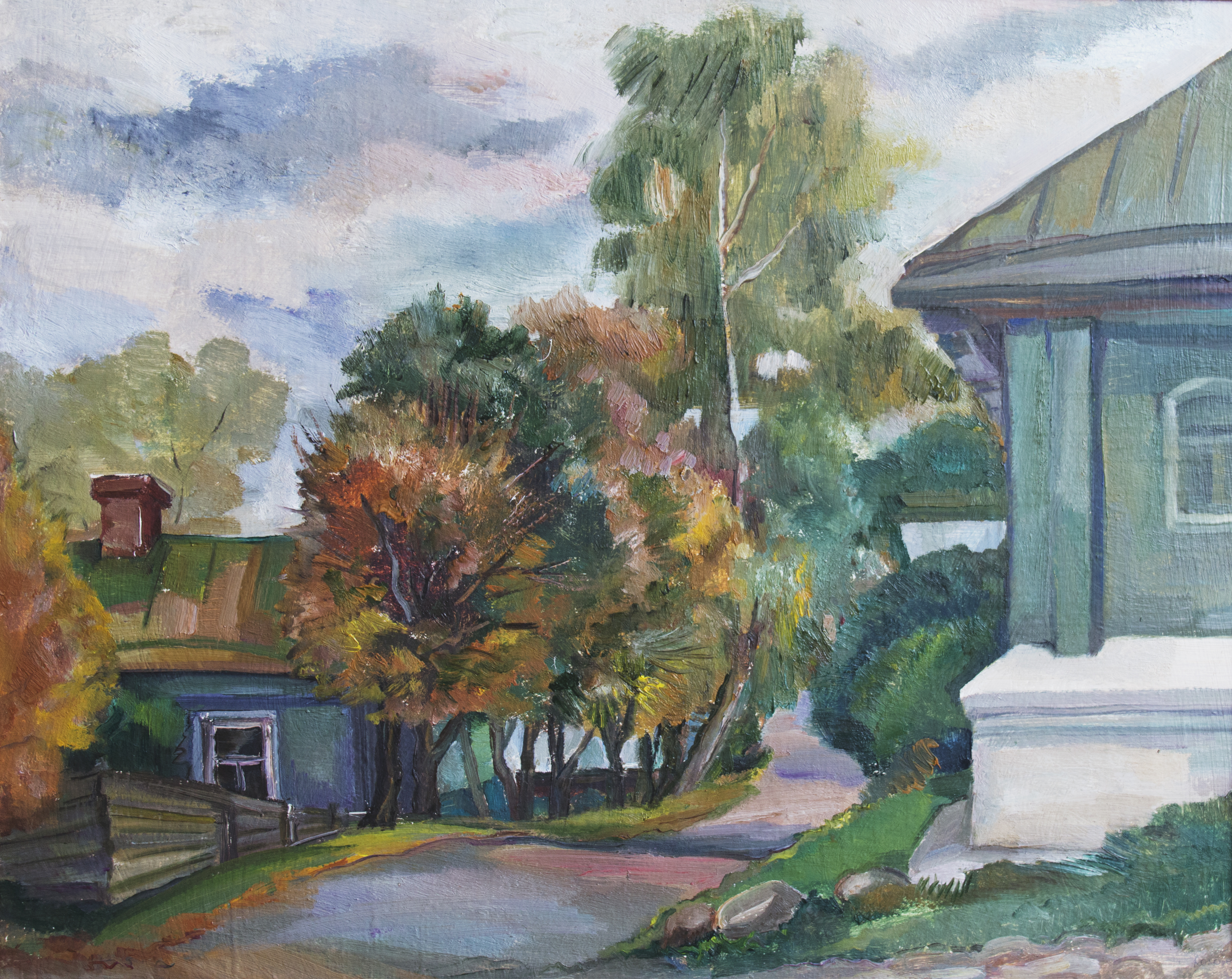 Колобова Л. А. Плёс. Пасмурный день. 2001. Холст, масло. 40х50