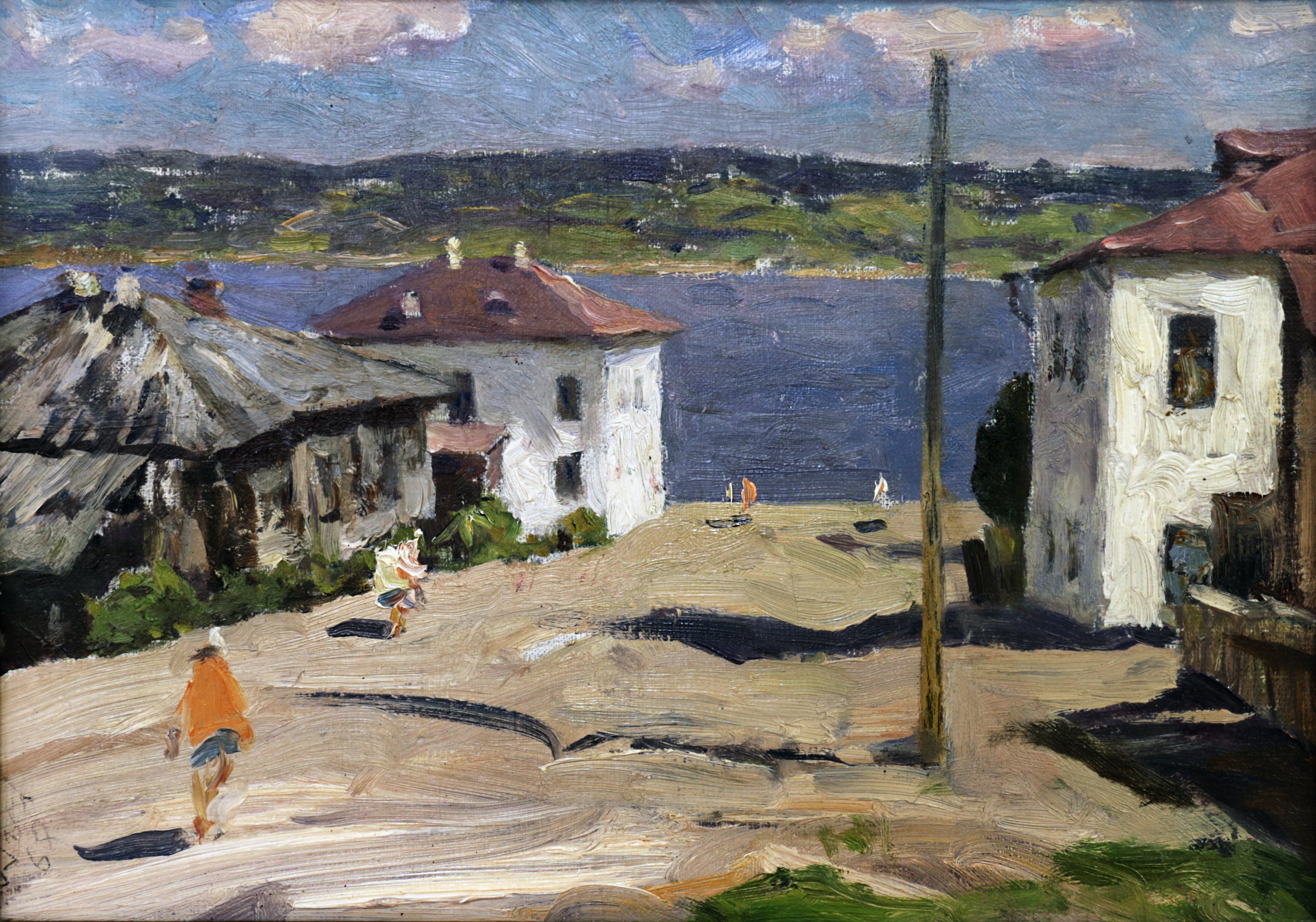 Агеев М. С. Плёс. Этюд. (Улица старого Плёса). 1968. Холст, дублированный на ДВП, масло, 25х35