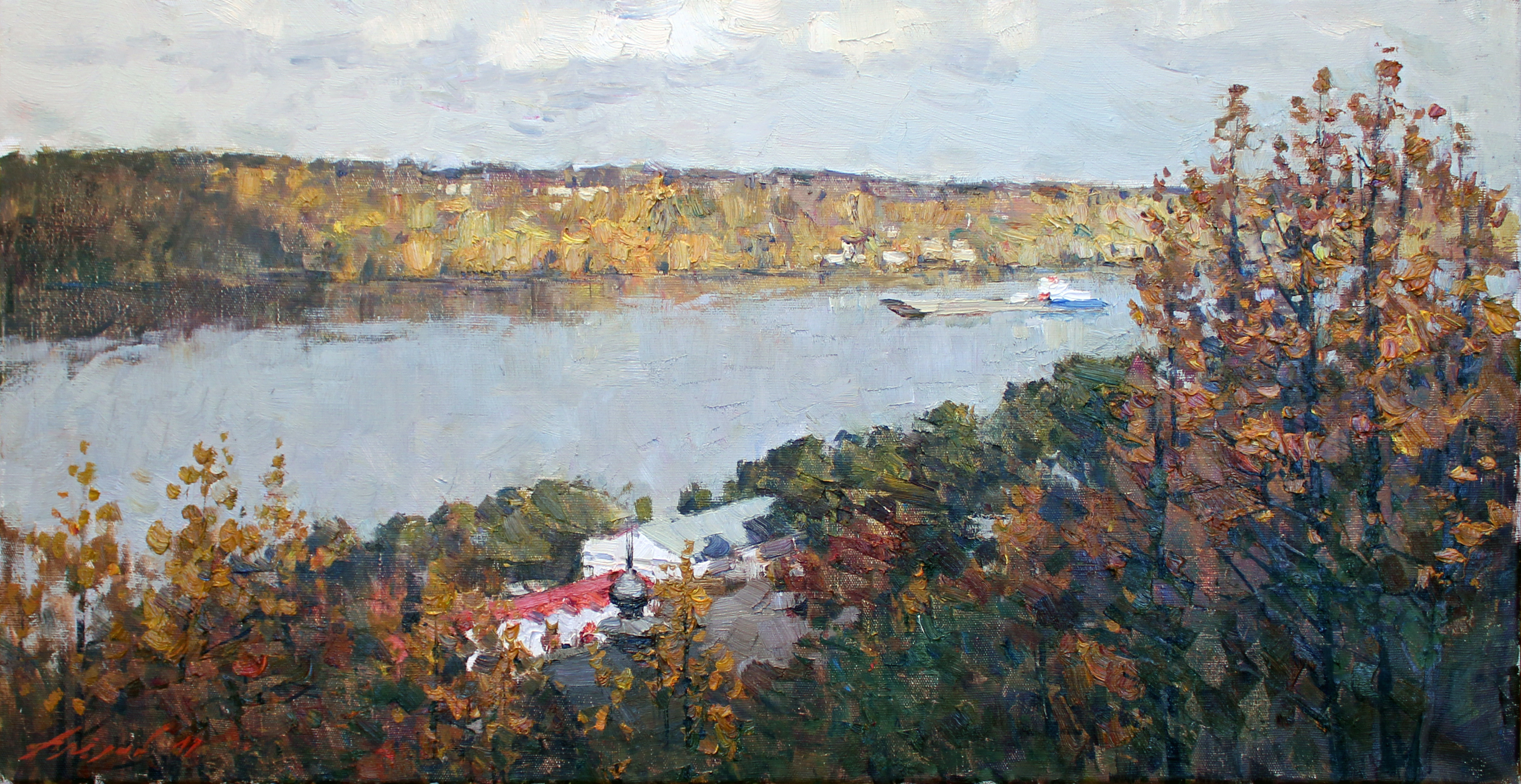 Алёхин А. П. Осень на Волге. 2012. Х., м. 40,5х80,5